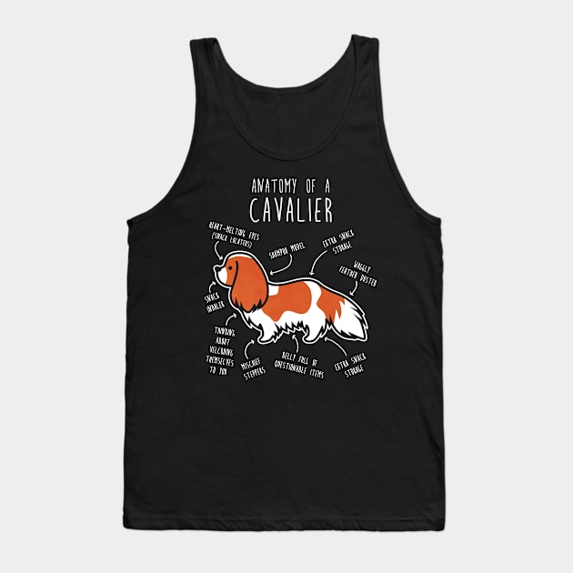 Blenheim Cavalier King Charles Spaniel Dog Anatomy Tank Top by Psitta